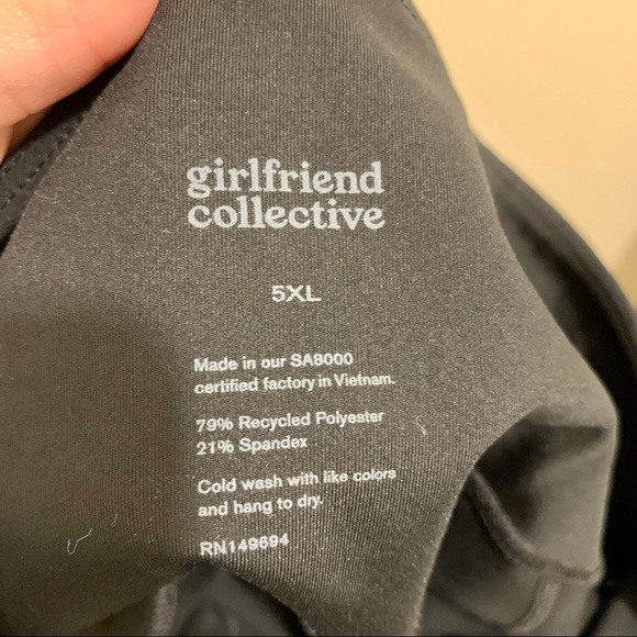 Girlfriend Collective Black Compression Leggings. Womens 5XL - Picture 4 of 5